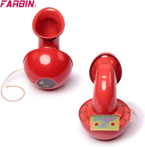 Vista 5 de FARBIN Bocinas súper fuertes de 12 V, bocina eléctrica con sonido de toro fuerte, bocina de aire para automóvil, motocicleta, camión, barco