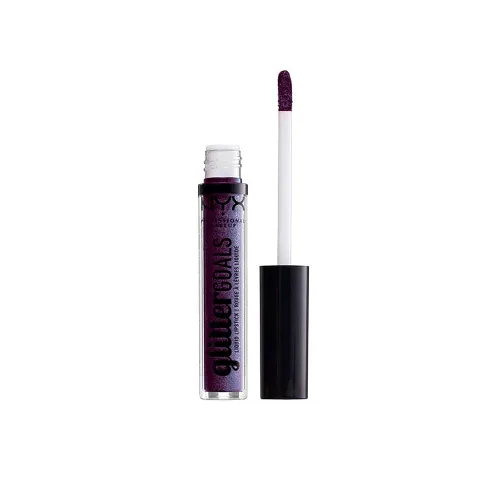 Vista 9 de NYX PROFESSIONAL MAKEUP Lápiz labial líquido Glitter Goals - Alienated (gris oscuro con purpurina plateada)