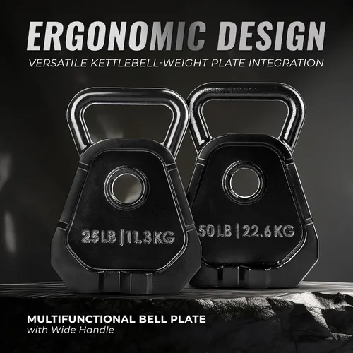 Vista 2 de Yes4All Kettlebell Special Shape, Upgraded &Multifunctional for Advanced Training, Solid Cast Iron Powder Coated, Anti Slip Handle Strength Training