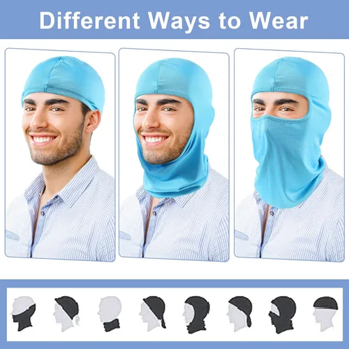Vista 5 de 94 piezas pasamontañas máscara de esquí completa para mujeres y hombres, protección solar completa, cubierta de cara completa, protector UV