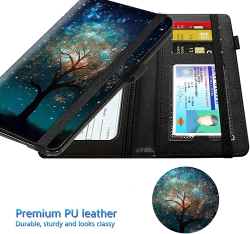 Vista 159 de Funda para chequera para hombres y mujeres, cartera de cuero RFID con ranuras para tarjetas de crédito, soporte de cheques duplicados personales
