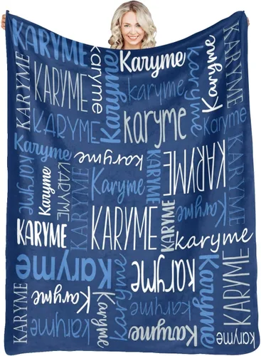 Vista 39 de Mantas personalizadas con nombres, regalos para bebés, niñas y niños, manta personalizada de vellón suave y sherpa con nombre para niños y adultos