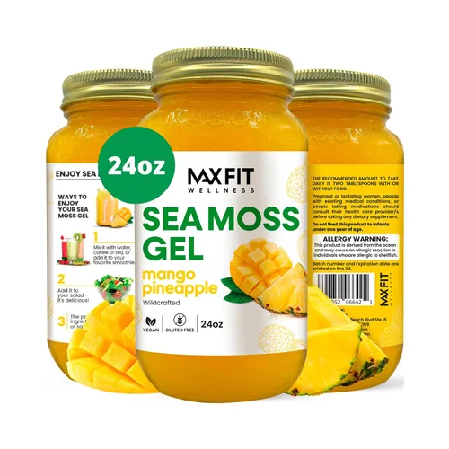 Vista 16 de Gel de musgo marino crudo (12 sabores) de 24 onzas, gel de musgo marino dorado silvestre de Santa Lucía 92 vitaminas y minerales puro crudo +