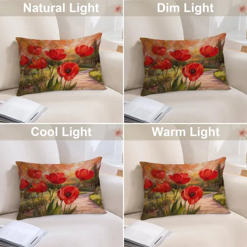 Vista 354 de Batmerry Autumn Pumpkin Templeton Throw Pillow Covers, Green Leaves Paths Forests Decorative Pillow Covers Digital Printing Blended for Couch Sofa