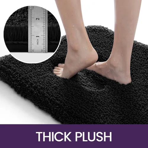 Vista 7 de DEXI Alfombra de baño de 36 x 24 pulgadas, extra suave y absorbente, lavable, antideslizante, gruesa, alfombra para suelo de ducha, bañera