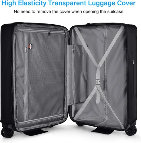 Vista 4 de oscaurt Luggage Cover Travel Suitcase Protector, No Disassembly Clear PVC Luggage Covers for Suitcase Transparent Protector