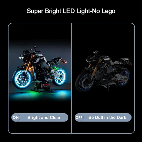 Vista 5 de BrickBling Luz LED compatible con Lego Technic Yamaha MT-10 SP 42159, kit de iluminación de bricolaje (sin modelo), gran regalo compatible