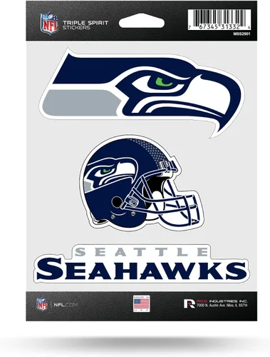 Vista 3 de Rico Industries NFL Football Triple Spirit Stickers Hoja de calcomanías triples