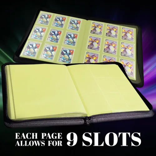 Vista 5 de TopDeck TopLoader Carpeta Contiene más de 200 estuches duros tipo Toploader Álbum de 9 bolsillos para tarjetas de colección Carpeta de Amarillo