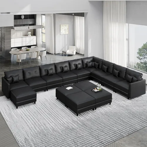 Vista 22 de LLappuil Sofá modular modular grande de 21 asientos con almacenamiento Gris