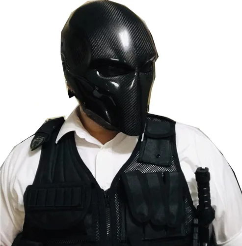 Vista 7 de Máscara de fibra de carbono 100% Cómics Cosplay Props Deathstroke Terminator Casco Máscara Caza