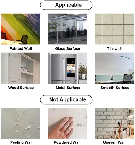 Vista 8 de ZHIDIAN Papel de contacto magnético para pizarra blanca para pared, 94 x 48 pulgadas, adhesivo magnético de borrado en seco con respaldo no adhesivo