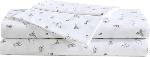 Vista 45 de Eddie Bauer - Juego de sábanas individuales, sábanas de percal de algodón, frescas y frescas, ideales para dormitorio
