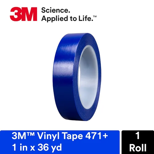 Vista 16 de Cinta de vinilo color índigo 3M 471+ PN2510, empacado de forma conveniente (empaque de 1 unidad), Azul, 1