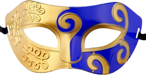 Vista 2 de Máscara de mascarada retro unisex de Mardi Gras para disfraz de fiesta (paquete de 10)