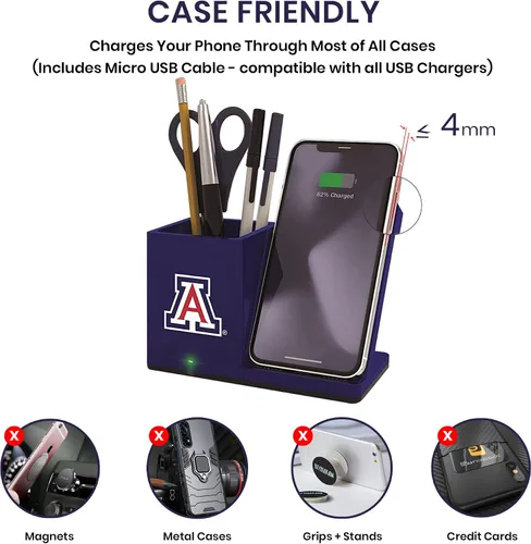 Vista 5 de SOAR NCAA - Soporte de carga inalámbrico unisex para teléfono celular y organizador de escritorio