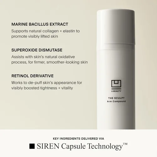 Vista 6 de U Beauty SCULPT Arm Compound Loción corporal en crema tensora para la piel, crema reafirmante para brazos y cuello con retinol + vitamina C - 4.1