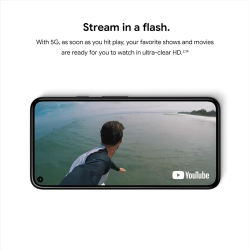 Vista 2 de Google Pixel 5 - Teléfono Android 5G - Resistente al agua - Smartphone desbloqueado con visión nocturna y lente ultra ancha - Solo negro