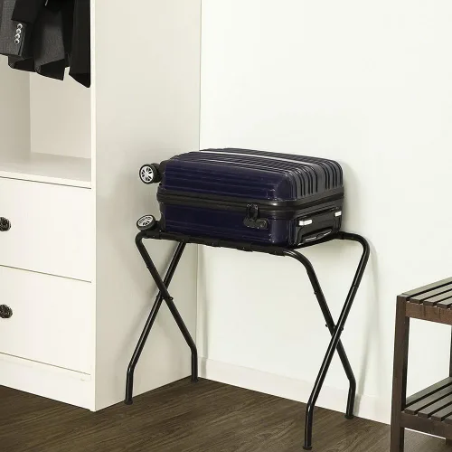 Vista 2 de Ochine Portaequipajes, soporte plegable para maleta, portaequipajes portátil, soporte de equipaje de un solo nivel para habitación de invitados