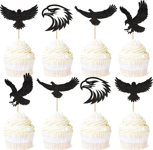 Vista 14 de Ercadio Paquete de 25 adornos para magdalenas de gatos, palillos para tartas de gatos negros, selecciones de cupcakes de animales, decoraciones