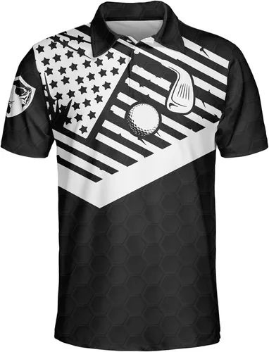 Vista 2 de Camisas de golf 3D divertidas personalizadas para hombres, algunos abuelos toman siestas reales abuelos jugar golf y luego tomar una siesta