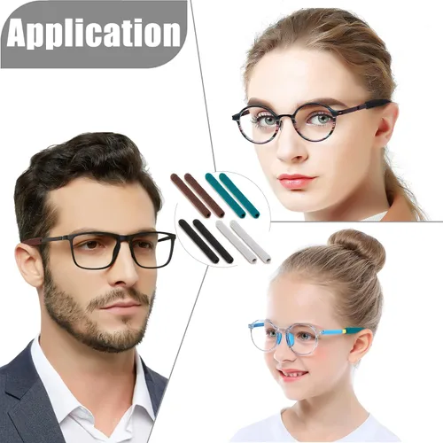 Vista 6 de 2 pares de agarraderas extendidas para orejas de anteojos, cojín de brazo de algodón de punto suave mejorado para anteojos detrás de la oreja