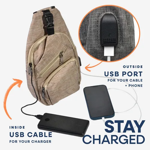 Vista 19 de Nupouch Mochila cruzada antirrobo, carga USB, mochila ligera para viajes, senderismo, todos los días