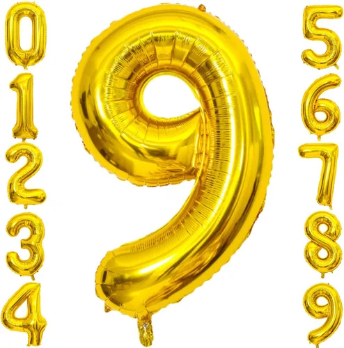 Vista 19 de Globo dorado grande de 40 pulgadas con letras del alfabeto de Mylar de aluminio de helio, globos de número grande para cumpleaños, aniversario