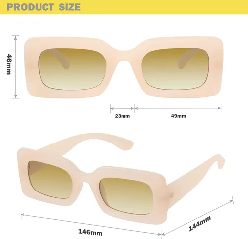 Vista 5 de mosanana Gafas de sol rectangulares de moda para mujeres y hombres, modelo Trimble