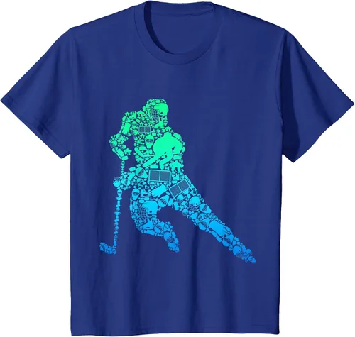 Vista 46 de Jugador de hockey sobre hielo Camiseta de hockey sobre hielo para hombres y niños Asphalt Grey
