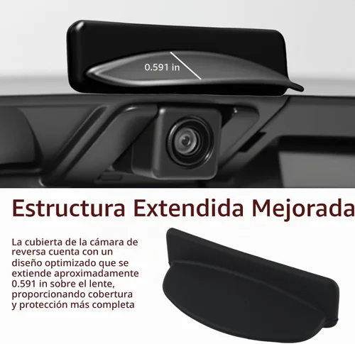 Vista 7 de Protector de lluvia para cámara de respaldo 2026, cámara inversa de silicona para protección contra la lluvia del automóvil con diseño extendido