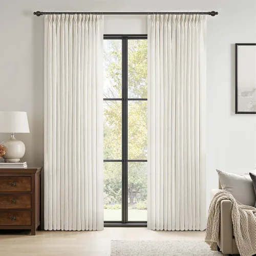 Vista 13 de MIULEE Cortinas de Lino con Pliegues Pinzados de 96 Pulgadas de Largo, Juego de 2 Paneles para Dormitorio y Sala de Estar, Cortinas