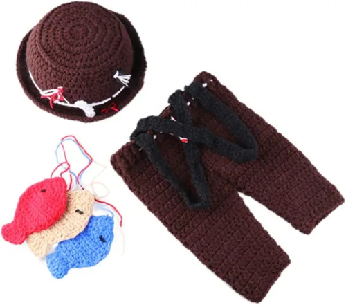 Vista 9 de SOIMISS 100 accesorios para niños, accesorios para niños, días de fotos de peces, niños y niñas con disfraz de lana infantil, fotografía, ropa hecha