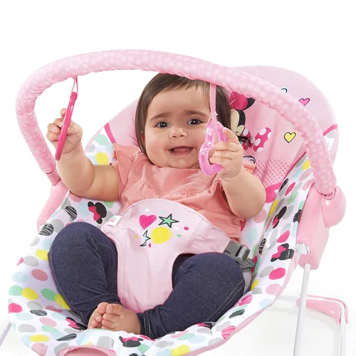 Vista 6 de Bright Starts Disney Baby Minnie Mouse - Gorila vibratoria con barra de juguete - Spotty Dotty (paquete de 2)