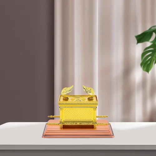 Vista 8 de PRETYZOOM Arca de aleación de réplica, oro de decoración religiosa para oficina en casa