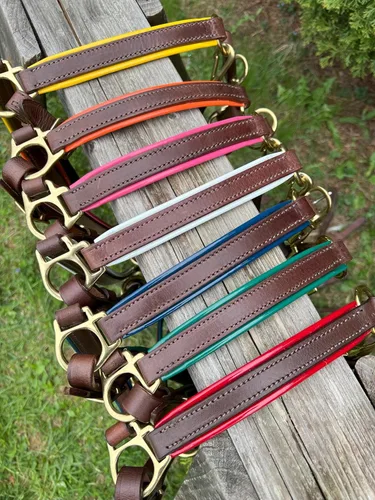 Vista 3 de Leaders - Cabestro de cuero de 3/4 pulgadas para caballos con placa de identificación grabada personalizada, halter de cuero con placa de nombre