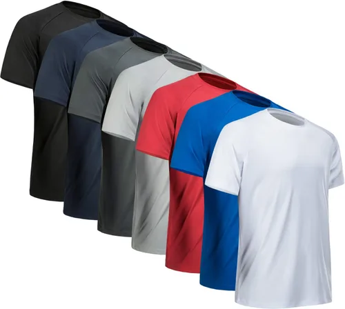 Vista 15 de Camisetas de entrenamiento para hombre, de manga corta, de secado rápido, atlético, gimnasio, activo, absorbe la humedad