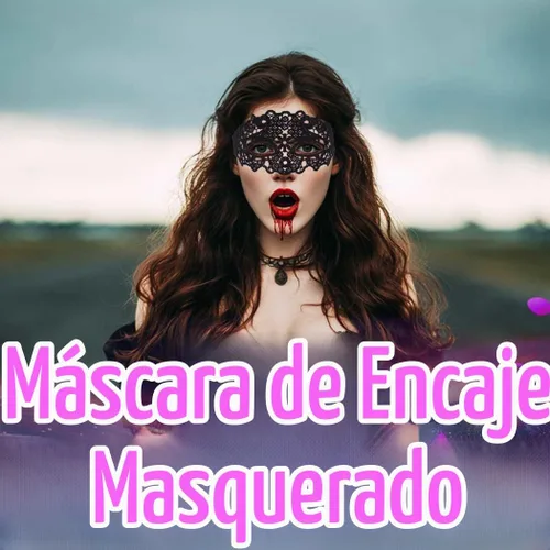 Vista 6 de Nicute Máscara de encaje para mascarada, máscaras negras de Halloween, máscara veneciana de fiesta para mujer Negro