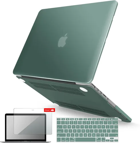 Vista 26 de IBENZER Compatible con MacBook Pro de 13 pulgadas 2015 2014 2013 finales 2012 A1502 A1425, carcasa rígida y cubierta de teclado y protector