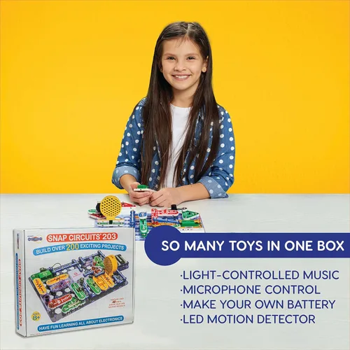 Vista 2 de Kit de circuitos electrónicos Snap Circuits 203 de Electronics Discovery