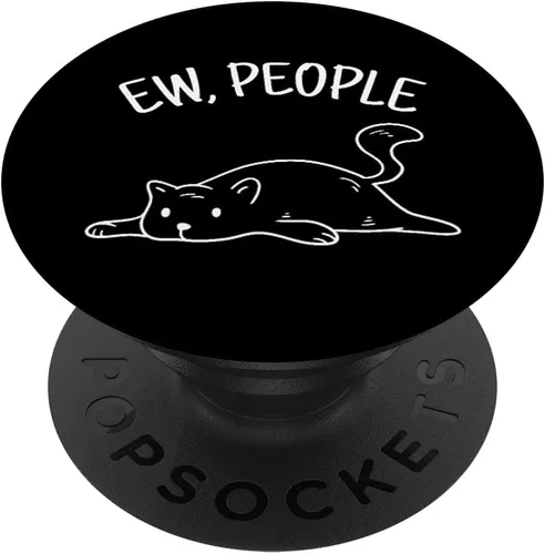 Vista 7 de Ew People Gato Gatos Meow Kitty Lovers Hate People Gift PopSockets MagSafe PopGrip para iPhone