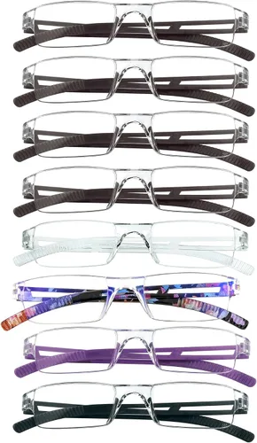Vista 24 de VisionGlobal 2 pares de anteojos de lectura, anteojos con filtro de luz azul, anteojos de lectura para computadora para mujeres y hombres, marco