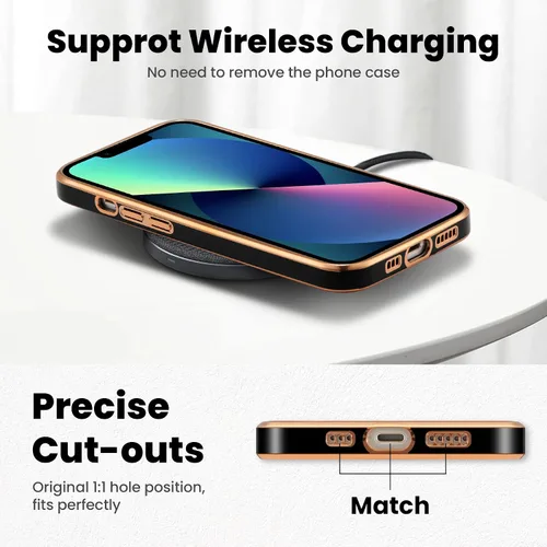 Vista 5 de ZCDAYE Funda magnética para iPhone 13, iPhone 13 [compatible con MagSafe], [protector de lente] TPU suave transparente, galvanizado, a prueba