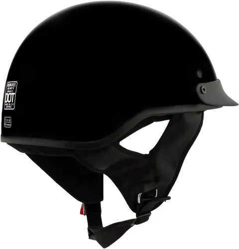 Vista 8 de Milwaukee Helmets MPH9719DOT - Casco de media motocicleta con diseño de lunares 'Momentum', negro brillante, para hombres y mujeres, con visera