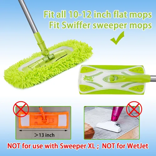 Vista 5 de Unoutur Paños de barrido en seco reutilizables de microfibra Compatibles con Swiffer Sweeper Mopa de limpieza con repuestos de almohadillas