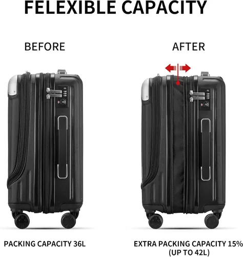 Vista 4 de LEVEL8 Grace Luggage, Negro -, Casual y de negocios