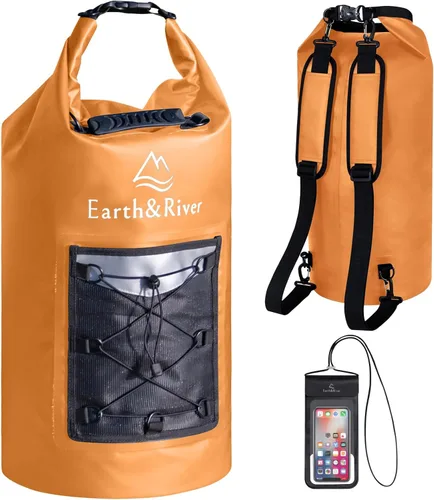 Vista 19 de EARTH&RIVER Mochila seca impermeable de alta calidad, extra gruesa, protección para todas las actividades acuáticas y campamentos, bolsa seca ligera