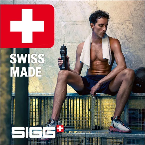 Vista 5 de SIGG - Botella de agua deportiva - WMB Sports Black - Con tapa deportiva de 3 etapas - Fabricado en Suiza - A prueba de fugas - Ligero - Metal