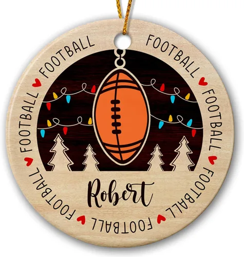 Vista 12 de Adorno de cerámica de bádminton de Navidad, regalos personalizados para jugadores de bádminton, árbol de Navidad colgante de bádminton, adorno