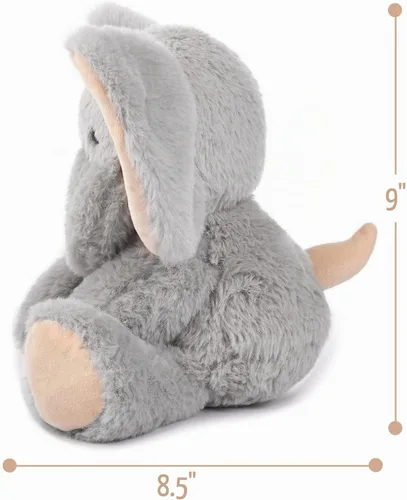 Vista 3 de TCBunny Peluche de elefante bebé para dormir, 11 pulgadas, niños, Aichie (gris)